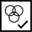 Icon für chemische Beständigkeit der IGP Pulverlacke: 3 ineinandergreifende Kreise mit Haken daneben | © IGP Pulvertechnik AG